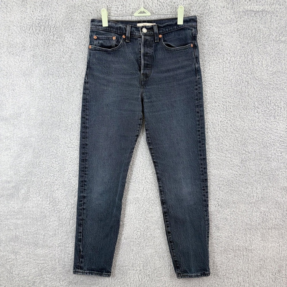 Levi's Premium Wedgie Fit Jeans Women's Size 27 Black Wash Denim‎ Button Fly
